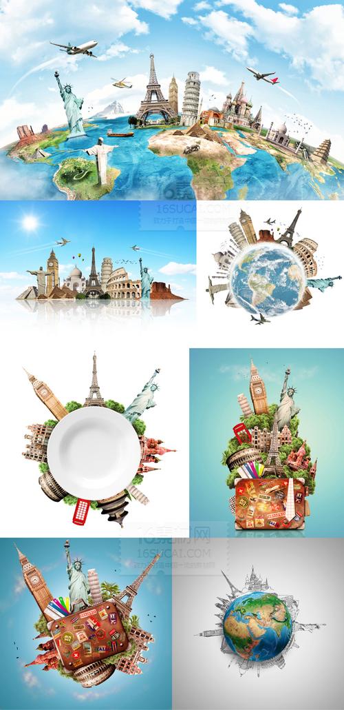 创意世界名胜古迹高清图片 - 素材中国16素材网